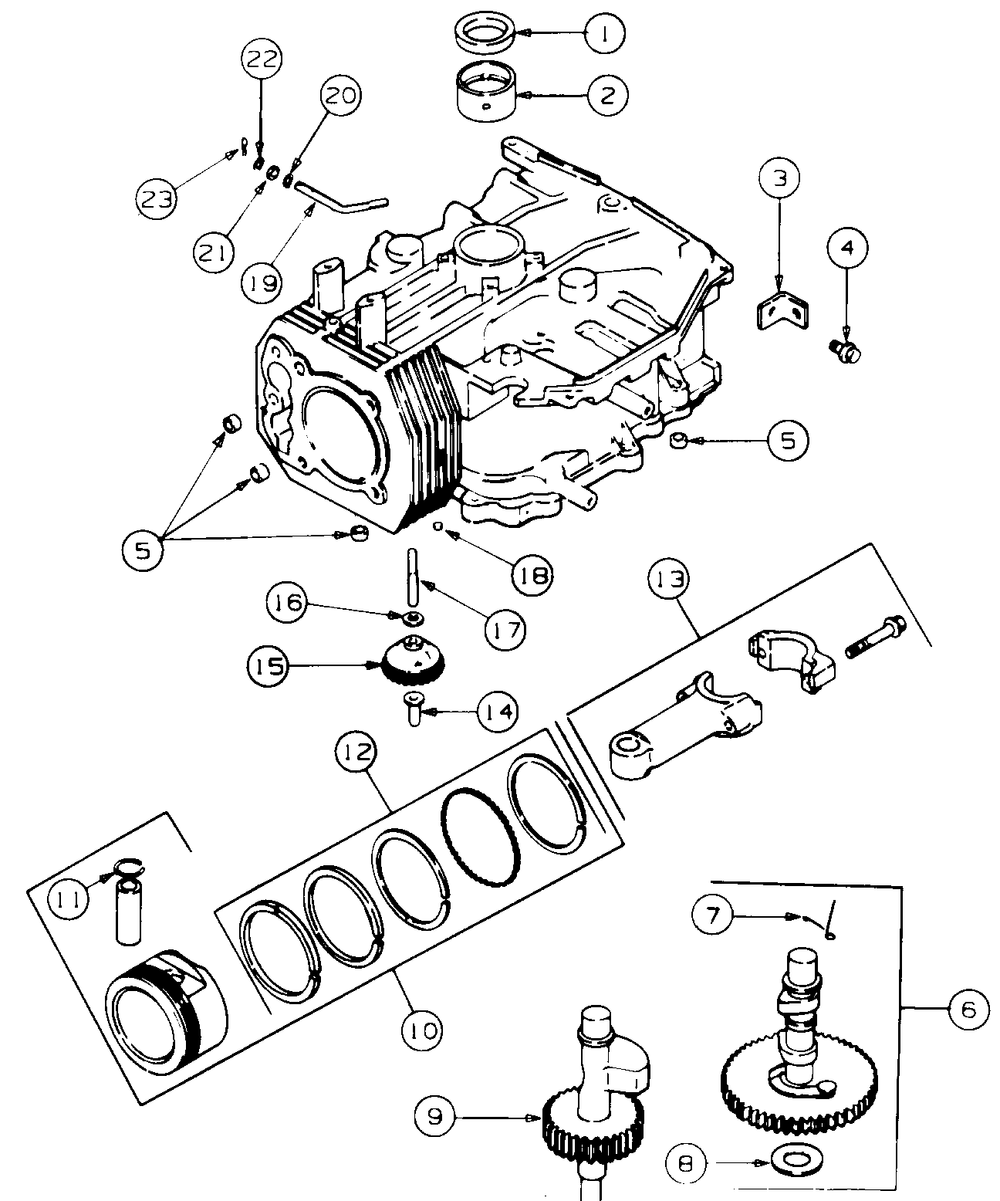 Crankcase Diagram and Parts List for 4815F-PRO 556C465M100 Cub Cadet Lawn Mower